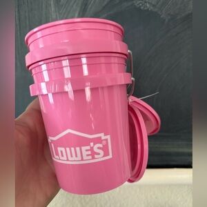 2 New Lowe's Mini Pink Storage Buckets